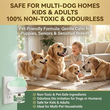 Load image into Gallery viewer, Dog Pheromone Diffuser Kit, Pet Diffuser for Stress Support, Reduces Stress and Promotes Relaxed Behavior, 2 Plug-in + 4 Packs Refill, 120 Day Supply (Non-Toxic, Safe & Inedible), Diffuser with Light