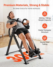Load image into Gallery viewer, VEVOR Inversion Table, 300 lbs Capacity Heavy Duty Back Inverter Stretcher, Inverted Table with Stable Structure, Dual-Roller Locking, Decompression Tables for Shoulders, Neck, Back, Knees