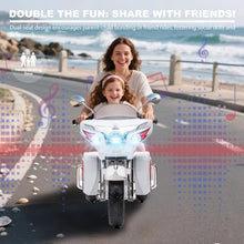 Load image into Gallery viewer, 12V Electric Motorcycle for Kids Ages 3-8, 2 Seats Ride-On Motorbike with 3 Wheels