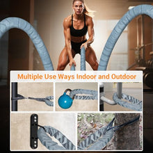 Load image into Gallery viewer, Brobantle Battle Rope 1.5 Inch Diameter,Gray 30FT Exercise Workout Ropes for Home Gym Heavy Weighted Training Rope for Working Out
