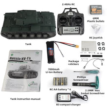 Load image into Gallery viewer, Heng Long Modified Ver. rc Tank 1/16 Soviet KV1 Tank Model 3878(360° & 7000mah & Metal Track & Road & Sprocket & Idle Wheel)