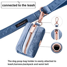 Load image into Gallery viewer, ARING PET Velvet Dog Waste Bag Dispenser, Cute Blue Doggy Poop Bags Holders Attach to Any Leashes, Portable Washable Pet Waste Pouch Dispenser with Metal Zipper