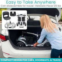 Load image into Gallery viewer, Vive 4 Wheel Mobility Scooter - Electric Powered Wheelchair Device - Compact Heavy Duty Mobile for Travel, Adults, Elderly - Long Range Power Extended Battery with Charger & Basket