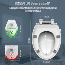 Load image into Gallery viewer, Raised Bidet Toilet Seat Elongated 18.5" – Soft Close, Dual Self-Cleaning Nozzles, Quick Release & Connect, Sturdy PP, Won't Loosen, Ideal for Seniors, Elderly & Limited Mobility, White