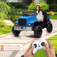 Load image into Gallery viewer, 24V 2 Seater Ride On Car, Electric Car for Kids with Remote Control, Ride On Dump Truck for Kids with Light Switch