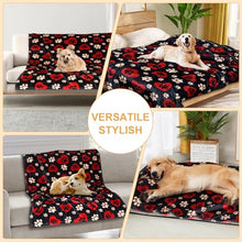 Load image into Gallery viewer, Gowyeg Premium Soft Dog Blanket Washable,43"x30" Cat Blanket for Indoor Cats Large Medium Small Dog Gifts Puppy Essentials (Red/Black)