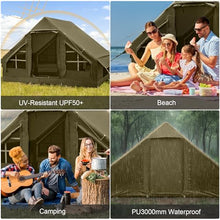 Load image into Gallery viewer, Inflatable Tents for Camping, 4-6 Person Easy Blow Up Tent with Hand Pump,4 Seasons Waterproof Air Inflatable Camping Tent House for Family Weekend Camping,Green