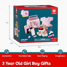 Load image into Gallery viewer, TOP BRIGHT Doctor Kit for Toddlers 3-5, Pretend Play Doctor Set with Pink Veterinarian Costume, DR Kit Dress Up Toys for Kids, Role Play Dog Vet Playset, Christmas Birthday Gifts for Girls Boys 3 4 5