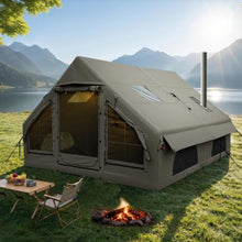Load image into Gallery viewer, Qeroo® Luxury Inflatable Camping Tent,Wind & Rain Resistant,Breathable & Durable Wear-Resistant Fabric,Built-in Stove Jack,Fast Setup with Pump,All-Season Ready,Dual Doors,Mosquito-Proof Mesh Windows