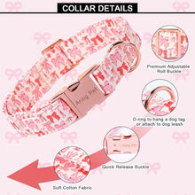 Load image into Gallery viewer, ARING PET Girl Dog Collar for Puppy Small Medium Large Dogs-Pink Red Bow L