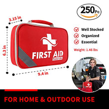 Load image into Gallery viewer, Protect Life Survival First Aid Kit for Home/Business, Camping Survival Kits | Mini Travel First Aid Kit | Camping Equipment | Small Kits for Car | Outdoor Emergency Survivals Pack - 250pcs