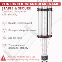 Load image into Gallery viewer, Aluminum Underarm Crutches for Adults & Seniors, Adjustable Height 38.2-61.8 in (16 Levels)