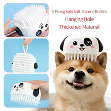 Load image into Gallery viewer, 3PCS Pet Grooming Kit – Dog Bath Brush with Soap Dispenser & 2 Finger Toothbrushes | Silicone Dog Shampoo Brush for Small Medium Large Dogs, Soft Deshedding Massage Brush for Puppy & Cats