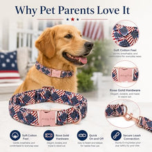 Load image into Gallery viewer, ARING PET 4th of July Dog Collar, Patriotic American USA Flag Heavy Duty Blue Red White Doggy Collars for Puppy Small Medium Large Boy Girl Dogs, for Independence Parades Walking Picnic Photos, L
