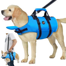 Load image into Gallery viewer, Dogcheer Dog Life Jacket with Zipper and 4ft Leash, Adjustable Pet Life Vest for Swimming Boating, High Buoyancy Flotation Swim Vest PFD for Small Medium and Large Dogs-Blue,S