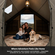 Load image into Gallery viewer, Qeroo® Luxury Inflatable Camping Tent,Wind & Rain Resistant, Breathable & Durable Wear-Resistant Fabric, Built-in Stove Jack,Fast Setup with Hand Pump,All-Season Ready, Mosquito-Proof Mesh Windows