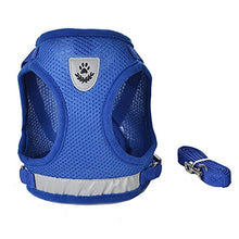 Load image into Gallery viewer, FEimaX Dog Harness and Leash Set for Walking, Soft Mesh Adjustable Easy Control Lightweight Cat Vest Harnesses with Reflective Strips, Escape Proof Small Dogs Cats Vests (Blue, Large)