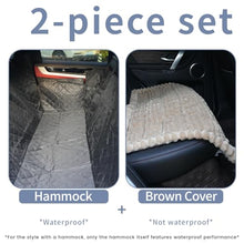 Load image into Gallery viewer, CoSofSLIP Dog Car Seat Cover 2 Piece Seat Waterproof Hammock and Brown Cover,Scratch Proof Nonslip Back Seat Pet Bed Mat for Travel Durable Soft Back Seat Covers for Cars Trucks and SUVs