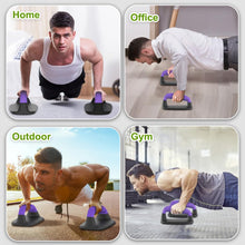 Load image into Gallery viewer, Lifeswell Push Up Bars – Ergonomic Pushup Handles for Floor Strength Training, Non-Slip Push-Up Stands with Soft Grip, Pushups Bars for Home Gym Workout, Blue Purple