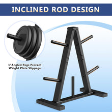 Load image into Gallery viewer, Weight Plate Rack, Weight Tree, 1-Inch Home Gym Storage Stand, Holds 300 lbs -Black