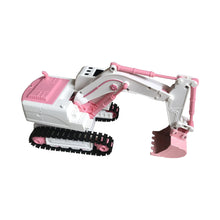 Load image into Gallery viewer, Pink RC Excavator, 6 Channel 2.4Ghz RC Construction Vehicle Toy for Boys Girls 3-12 Year Old, 1:24Scale 360° Rotation Excavator Toy