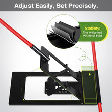 Load image into Gallery viewer, Golf Alignment Sticks Holder, Angle Adjustable Golf Training Aid, Weighted Golf Swing Trainer with Metal Sticks Practice Teaching Aid for Aiming, Putting, Swing