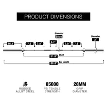 Load image into Gallery viewer, RitFit 7-foot Olympic Barbell Bar, General Purpose Weight Bar Suitable for Olympic Lifts and Power Lifts, 500LBS Capacity