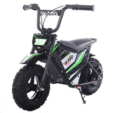 Load image into Gallery viewer, X-PRO XP250E 250W 24V Electric Dirt Bike with Chain Drive! 6.5" Wheels! Rear Disc Brakes! (Green)