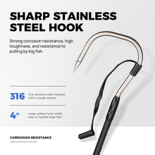 Load image into Gallery viewer, FISHAPPY Fishing Gaff Saltwater Fish Gaff with S316 Stainless Steel Fishing Hook Carbon Fiber Fishing Gaff (Black Blue 7' Gaff - 4'' Hook)