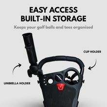 Load image into Gallery viewer, Qwik Fold 3 Wheel Push Pull Golf Cart - Black/Red