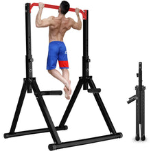 Load image into Gallery viewer, DOBESTS Power Tower Pull Up Bar Free Standing - Black Style 3 - Red Bar