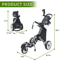 Load image into Gallery viewer, FLAGTAG Golf Push Cart 3 Wheel with 360 Swivel Front Wheel,Lightweight and Foldable Walking Golf Cart,One-Click Foldable,with Foot Brake