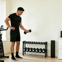Load image into Gallery viewer, Kolovbe 32 IN Dumbbell Storage Rack, Weight Rack for Dumbbells, 2 Tier Adjustable Kettlebell Rack Shelf Weight holder for Home Gym Heavy-Duty 500LB Space-Saving (Rack Only)