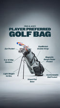 Load image into Gallery viewer, Pins & Aces Player Preferred Golf Bag - Premium Design, Lightweight Golf Bag with Stand - Velvet-Lined 14-Way Club Divider System (Domino)