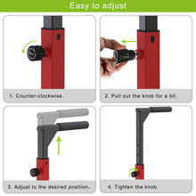 Load image into Gallery viewer, SELEWARE Heavy Duty Dip Bar, Adjustable Width & Height Dip Station - Red and Black