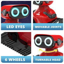 Load image into Gallery viewer, Robot Toys, Remote Control Robot Toy, RC Robots for Kids with LED Eyes, Flexible Head & Arms (Red)