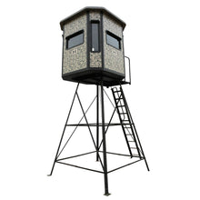 Load image into Gallery viewer, Hawk Office Hunting 6.55' W x 6.5' D x 6.5' T Assembled Insulated Steel Box Blind | Floor with Rubber Pad and Multiple One-Hand-Operable Windows | Blind w/ 10ft Elite Tower