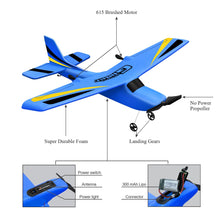 Load image into Gallery viewer, 2 Channel RC Airplane, Ready to Fly, 2.4GHz Remote Control Plane, Easy to Fly Glider for Kids & Beginners (Blue)
