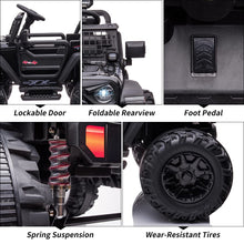 Load image into Gallery viewer, 24V Kids Ride On Car with Remote Control, 2 Seats 20“ Extra Large Seat Wide Truck, 7Ah Battery Electric Vehicle (Black)