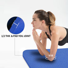 Load image into Gallery viewer, Hatha Yoga Large TPE Yoga Mat 6'x4'x1/2" Extra Thick Non-Slip Exercise Mat - for Yoga Pilates & Home Gym Workouts(Blue)