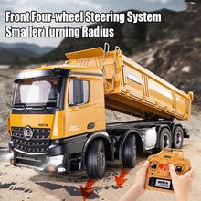 Load image into Gallery viewer, 20-Inch Remote Control Dump Truck 12-Channels 1/14 Scale 13 LBS Load Capacity RC Heavy Duty Metal Construction Vehicles Toy