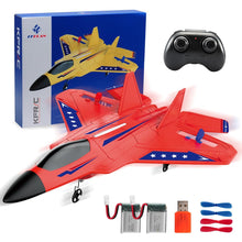 Load image into Gallery viewer, 2.4GHz Remote Control Jet with Gyro Stabilizer, LED Lights, 2 Batteries, Easy to Fly for Kids