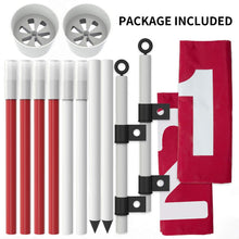 Load image into Gallery viewer, THIODOON Golf Flagstick 6ft Golf Flag and Cup for Yard Pro Detachable Golf Hole Cup and Flag for Driving Range Backyard Upgrade Anti-Rust Glass Fiber 5-Section Design with Connectors (Premium Flagstick Set -2 Pack)
