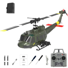 Load image into Gallery viewer, NBJIALIN RC ERA C032 UH-1 Huey Helicopter - Remote Control Helicopters for Adult, 1/48 Sacle 2.4G 6CH Gyro Stabilized Aircraft with Altitude Hold & Optical Flow,3D Stunt Drone (Green)