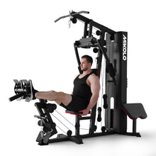 Load image into Gallery viewer, Mikolo Home Gym, Workout Station with 150LBS Weight Stack, Multifunctional Home Gym -Black Red