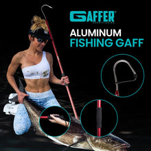 Load image into Gallery viewer, Gaffer Saltwater Fishing Gaff - Fish Gaff Hook - Aluminum Pole - 54" Red