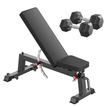 Load image into Gallery viewer, HANDBODE Adjustable Weight Bench for Full Body Workout, 1300 lb Weight Capacity Bench Press Bench of Home Gym Strength Training, Incline Upright Flat Utility Workout Bench with 20 lb Dumbbells