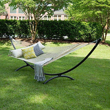 Load image into Gallery viewer, Hatteras Hammocks Deluxe Oatmeal Duracord Rope Hammock with Free Extension Chains & Tree Hooks, Handcrafted in The USA, 450 LB Weight Capacity, 13 ft. x 60 in
