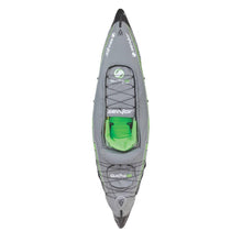 Load image into Gallery viewer, Sevylor QuickPak K5 24 Gauge PVC Polyester 1 Person Inflatable Kayak w/Hand Pump, Paddle, Double Lock Valves and Easy To Carry Backpack System, Gray