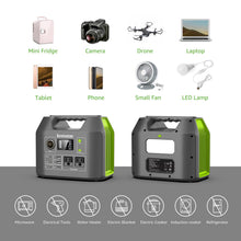 Load image into Gallery viewer, EnginStar Solar Generator, 300W Portable Power Station, 296Wh Lithium Battery Backup w/Two 110V Pure Sine Wave AC Outlet for Camping Road Trip RV, 80000mAh Sufficient Power Supply for Blackout